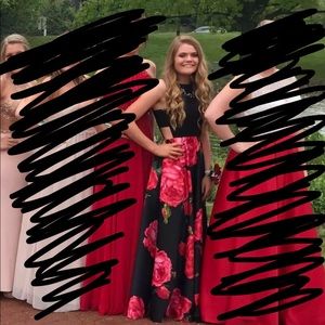 beautiful floral prom dress!! With pockets:))